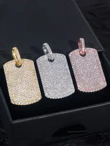 LYEECYEE Fashion Hip-Hop Jewelry Pendant Necklace, Rectangle Tag Pendant Necklace for Men, Hip-Hop Trendy Streetwear Accessory, the perfect gift for festivals and parties.