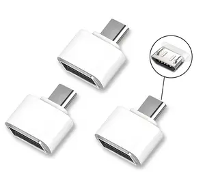 3PCS USB to Micro USB Adapter, USB 2.0 Micro USB Male to USB A Female for USB Micro-B Devices, Flash Drive, Mouse, Keyboard, Game Controller (White)