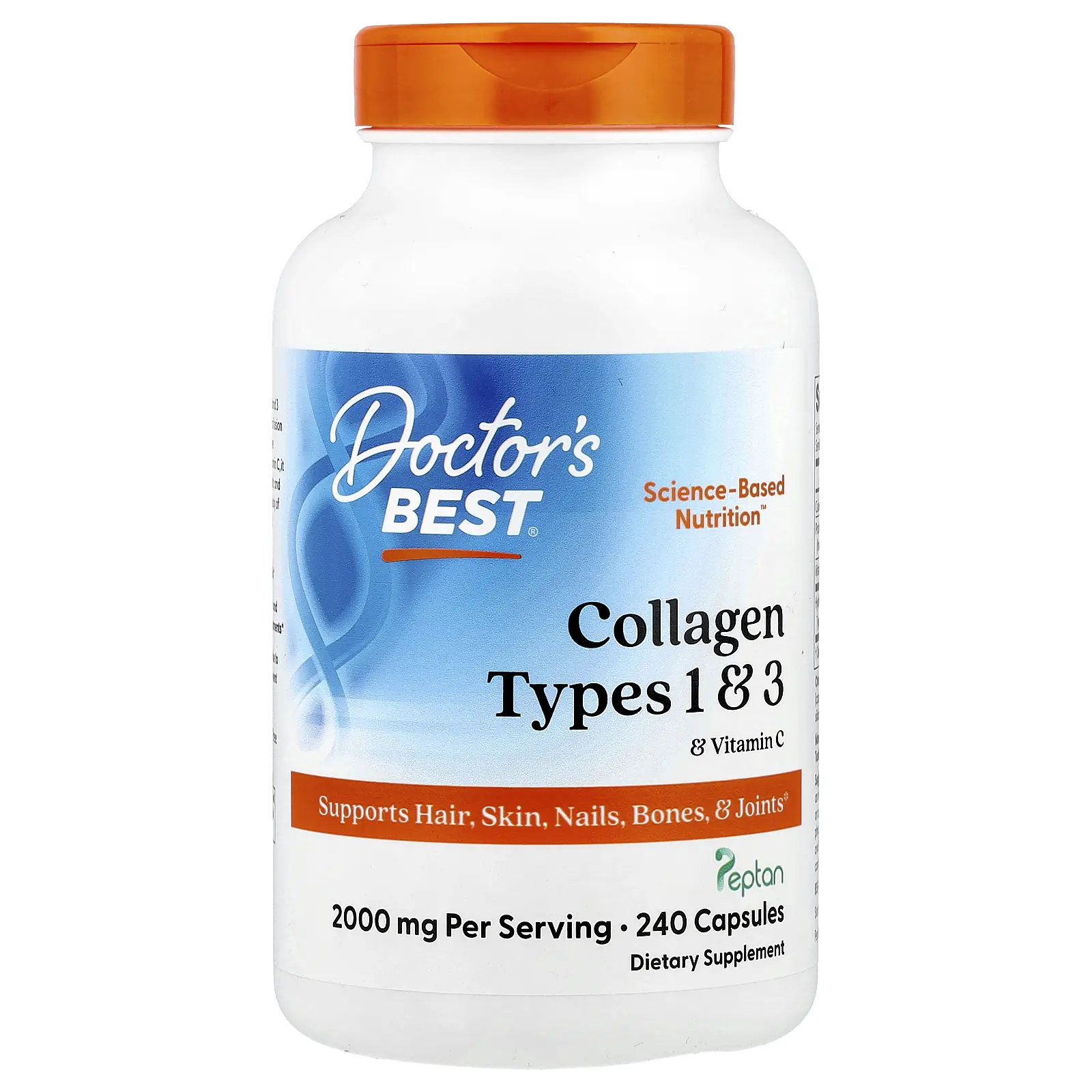 Doctor's Best Collagen Types 1 & 3 & Vitamin C, 240 Capsules