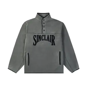 Sinclair Polar Fleece Quarter Button Up Grey