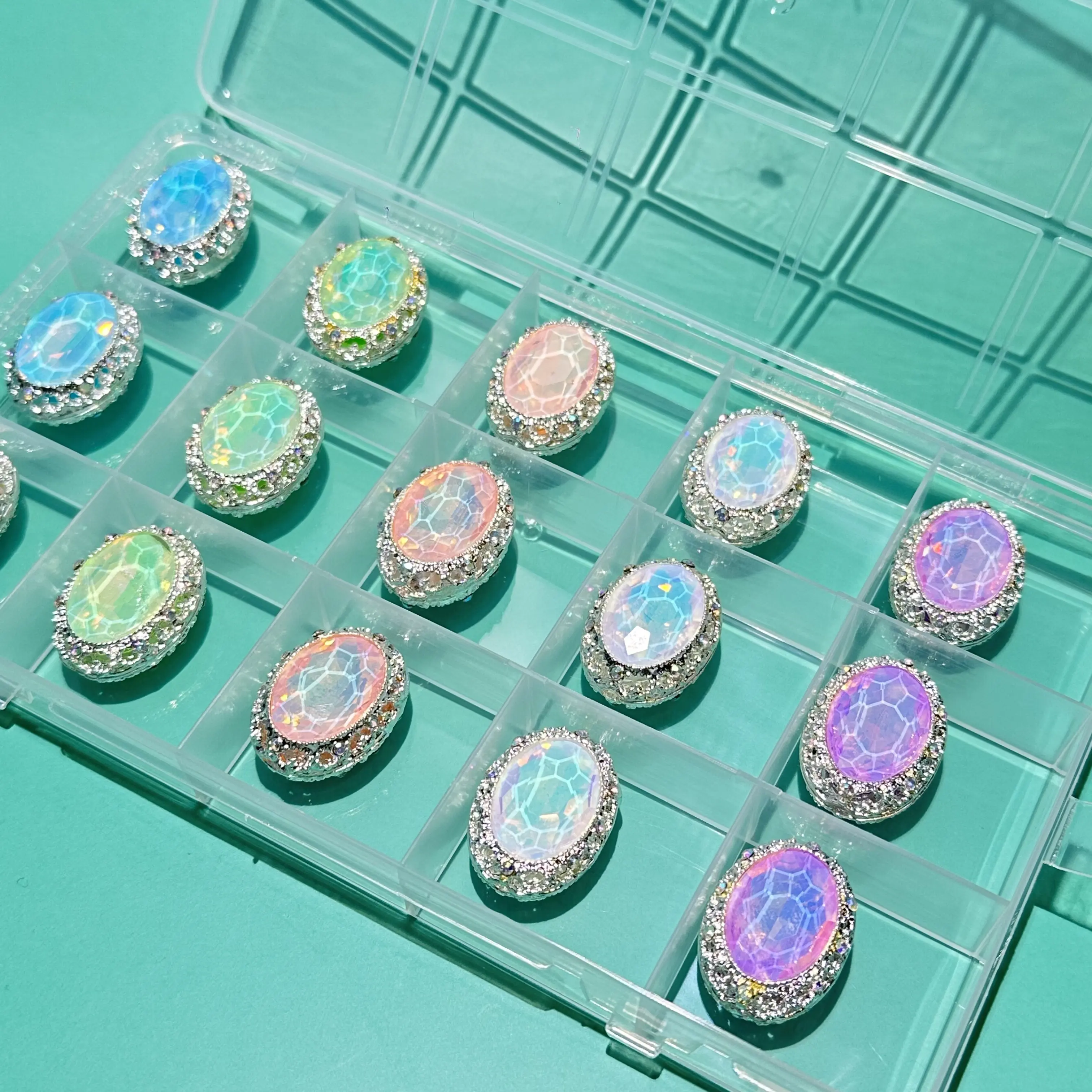 【B124】【Oval Shape Metal Beads 】24mm Rainbow Mix For DIY Pen/Jewelry Making
