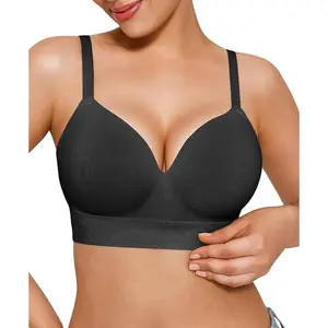 Bras for Women No Underwire Supportive Push Up Bralettes Wireless Full Coverage Plus Size T-Shirt Bra
