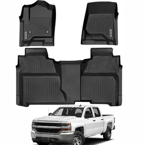 YINTATECH Floor Mats Liners for 2014-2018 Chevy Silverado/GMC Sierra 1500 Crew Cab & 2015-2019 Chevy Silverado/GMC Sierra 2500HD 3500HD