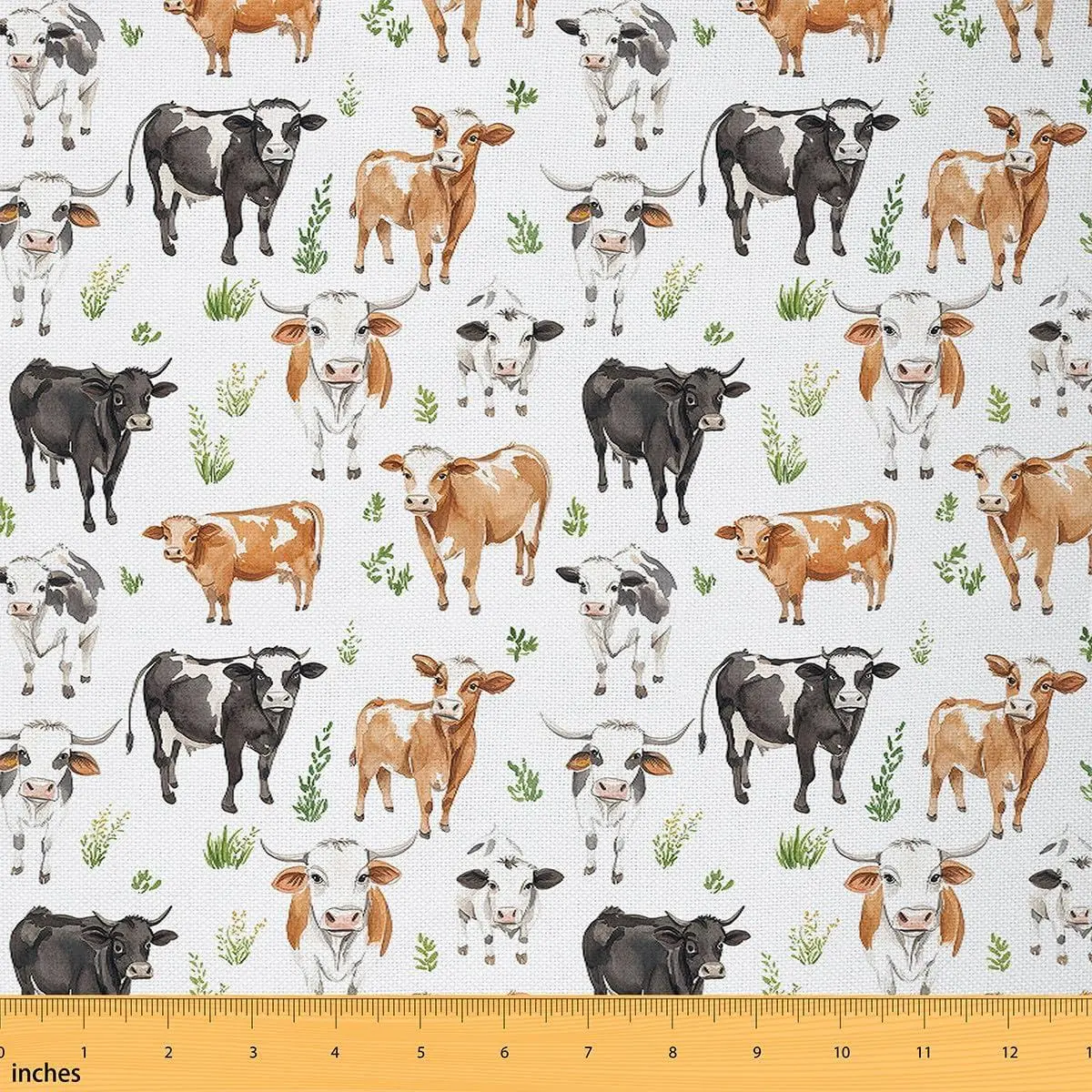 Milk Cow Fabric Farmhouse Home DIY Project Animal Upholstery Fabric Chairs Soft Microfiber Room Decor