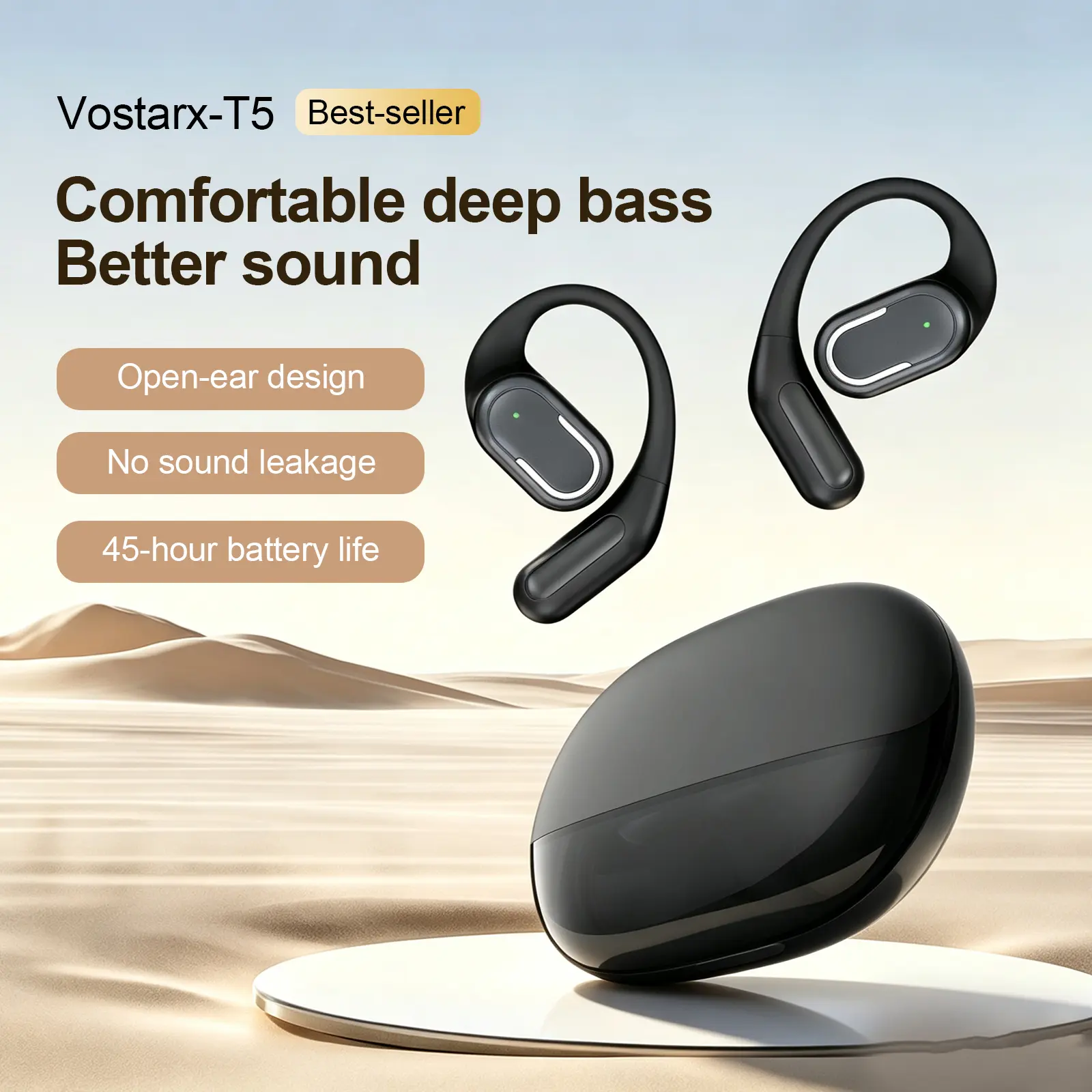 Vostarx open-ear Air-conduction Headphones with Strong Battery Life Portable Product LED Digital Display ACS Acoustic Quality Structure Spatial Audio