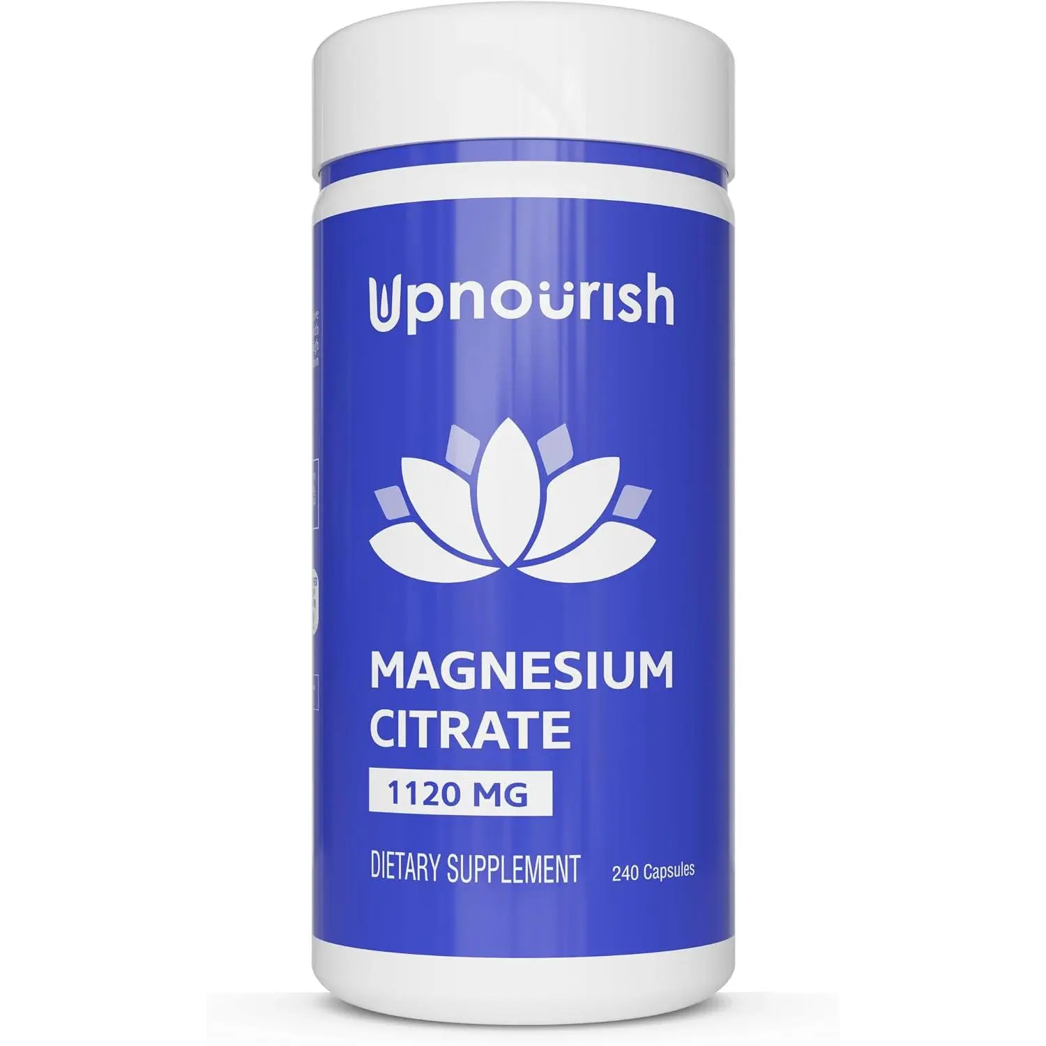 Pure Magnesium Citrate (Citrato de Magnesio) 1120mg, 240 Capsules - High Absorption Magnesium Supplement for Women & Men - Natural Calm Magnesium for Constipation, Relax, Cramp Defense