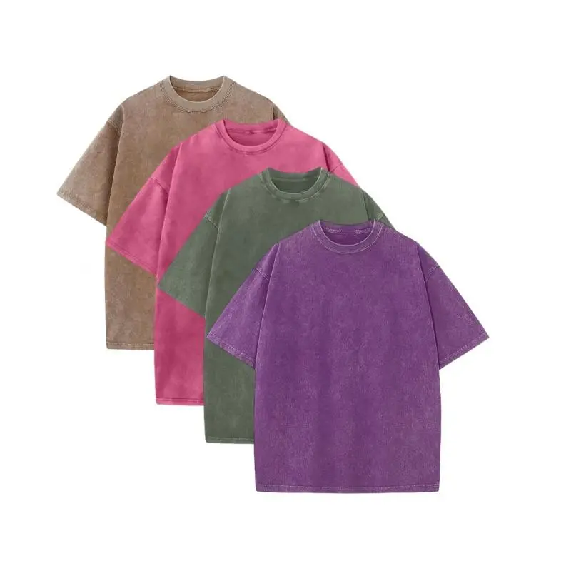 Women's Solid Vintage Minimalist Basic Short Sleeve Round Neck T-Shirt - Buttery-Soft Washed Cotton, Relaxed Fit, Retro Casual Crewneck Tops for Women