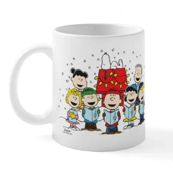 CafePress - Peanuts Gang Christmas - 11 oz Ceramic Mug - Novelty Coffee Tea Cup
