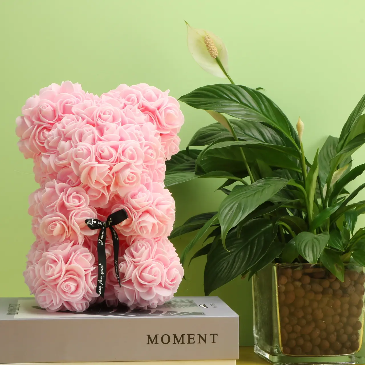 Rose Teddy Bear Romantic Gift for Girlfriend Wife Mother Grandmother Red Rose Teddy Bear Valentine's Day Birthday Holiday Gift Atmosphere Decoration Wedding Anniversary Warm Home Decor Nature - Decorative