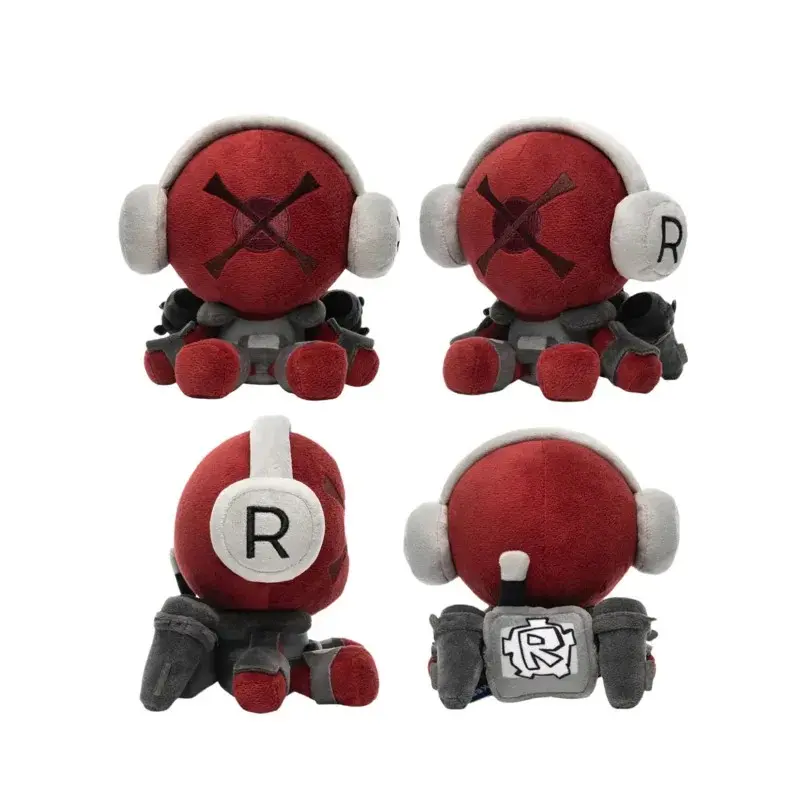Madness Combat Killdroid Plush Toy Die of Death Red Robot Stuffed Doll Shoulder Rocket Launchers Headphone Character Gift Decor