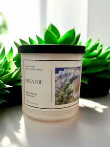 Breathe Candle - Refreshing Eucalyptus Bergamot & Spearmint Scent for Relaxation - Perfect for Botanical Collection