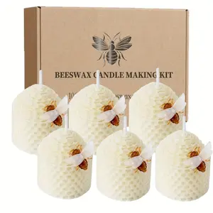 Wax Molding Materials-Cute hand-rolled beeswax candles, bee-shaped pillar wish candles, suitable for home decoration, rituals, wedding arrangements, parties, and family prayers.