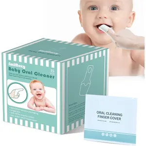 35PCS Finger Cots Baby Mouth Cleaner, Baby Tongue Cleaner Newborn Brushes Teeth with Fingers for 0-36 Months Toddler Care of Mouth, Finger Toothbrush Cleans Teeth, Wipes Tongue Surface
