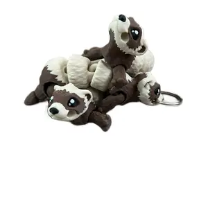 3D Printed Ferret keychain fully articulated