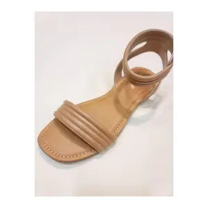 Open Toe Ankle Strap Casual Sandals - Tan