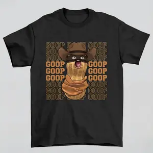 "GOOP" Cowboy Peanut Meme Graphic Tee | Unisex Western Funny Oversized Cotton T-Shirt