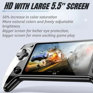 X9 Handheld Game Console, Wireless Portable Console, Digital Console, Rechargeable Game Console, 5.5 Inch HD Screen, Retro Gaming, Home Relaxation, Friend Gathering, Christmas Gift, Valentine's Day Present