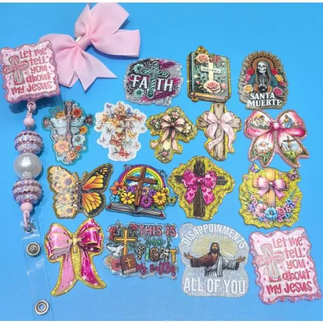 30pcs Religious Acrylic Flatbacks, Pretty DIY Craft Beads & Accessories for Fashion Costume Jewelry, Keychains