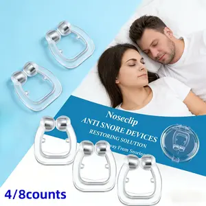 4/8 Pcs Mini Magnetic Anti-Snoring Nose Clip Silicone Comfortable Respiratory Correction Improves Sleep for All Ages