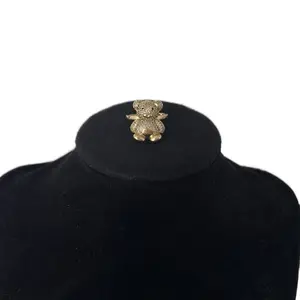 Ajustable to any size Bear ring - Gold Plated with Cubic Zirconia Stones for Women