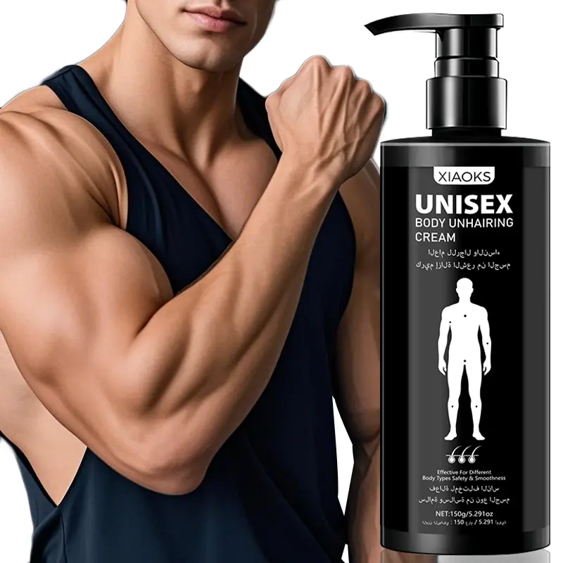 XIAOKS Unisex Easy Gentle Hair Removal Body Cream - Body Care with Calcium Thioglycolate, Allantoin, Bisabolol - 150g Net Weight