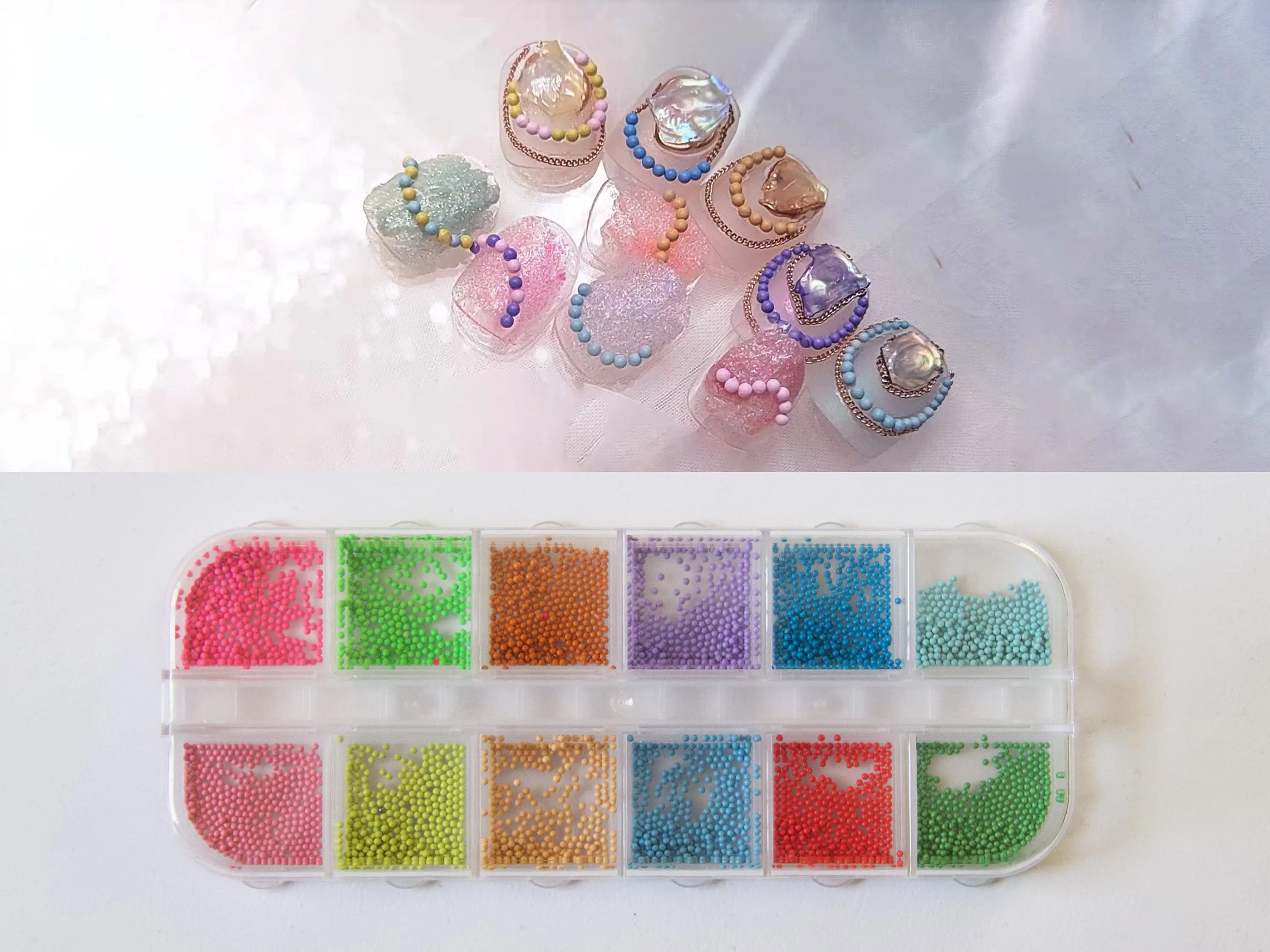 Vivid Colorful Steel Caviar Beads for Nails Art