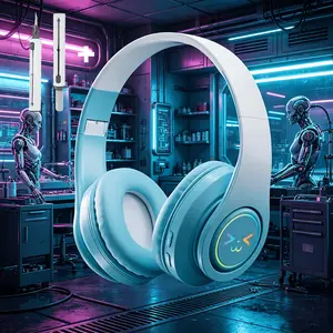 Wireless Earphones, HD Stereo Headset, Built-In Microphone, Deep Bass, Suitable for Travel/Work/Home/Office Use, with Cleaning Pen