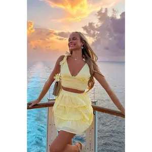 Madelyn Yellow Shoulder Tie Top