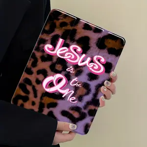 Jesus is the One Design Three-Tier Stand iPad Case,Tablet Casing,iPad Tablet Accessories,Transparent Acrylic Back,Pencil Slot & Charger Port,Fits iPad 7.9/10.2/10.5/10.9/11/12.9 inch,Shock-resistant Full Cover Case Suitable for Offices Schools Homes