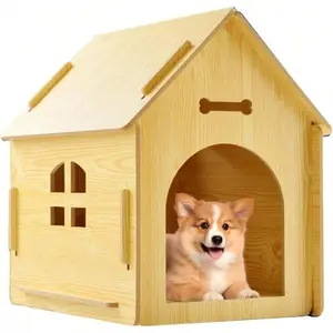 Dog house indoor cat and dog hole bed wooden cage, suitable for small pets, minimalist style cat house outdoor cabin indoor cabin, pet house, easy to install pet house.