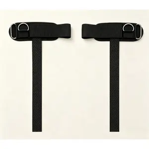 Premium 14.5" Gym Lifting Straps | Padded Wrist Cuff, Heavy Duty Cotton Webbing, Anti-Slip Silicone Grip & Steel D-Ring for Weightlifting Workout