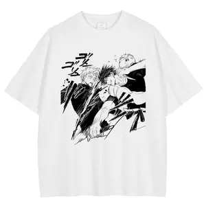 Gojo X Toji Oversized Vintage T-shirts Collection, Acid Wash Shirt,Anime Clothing, Gif for men, Y2K shirts