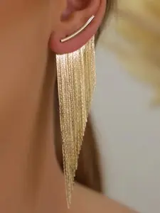 Fashionable Fringe Drop Earrings, Shiny Women's Daily Party Accessories, Elegant Geometric Design, Perfect Holiday Gift