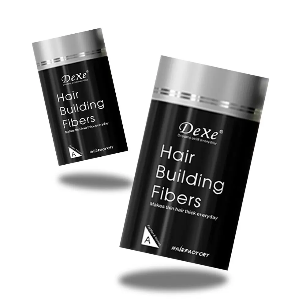 Dexe 2-Pack Hair Building Fiber Powder, Physical Thickening Technology, Conceals Scalp & Hair Part Lines, Enhances Hair Diameter & Support, Safe Gentle Formula, Natural-Looking Unisex Styling Powder for All Occasions, Black & Dark Brown,22g