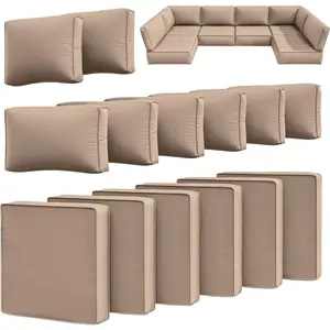 14 count Outdoor Cushion Slipcovers Outdoor Patio Cushion Covers Replacement  with Zipper for Outdoor Furniture, Patio Sofa Couch 3 Sizes, Covers Only