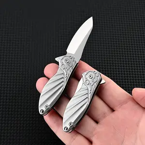 D2 Steel Folding Knife, Stainless Steel Sharp Blade Keychain, Ultra-Thin Compact Design, Lightweight Portable Edc Knife, Strength Durability Outdoor Survival Tool