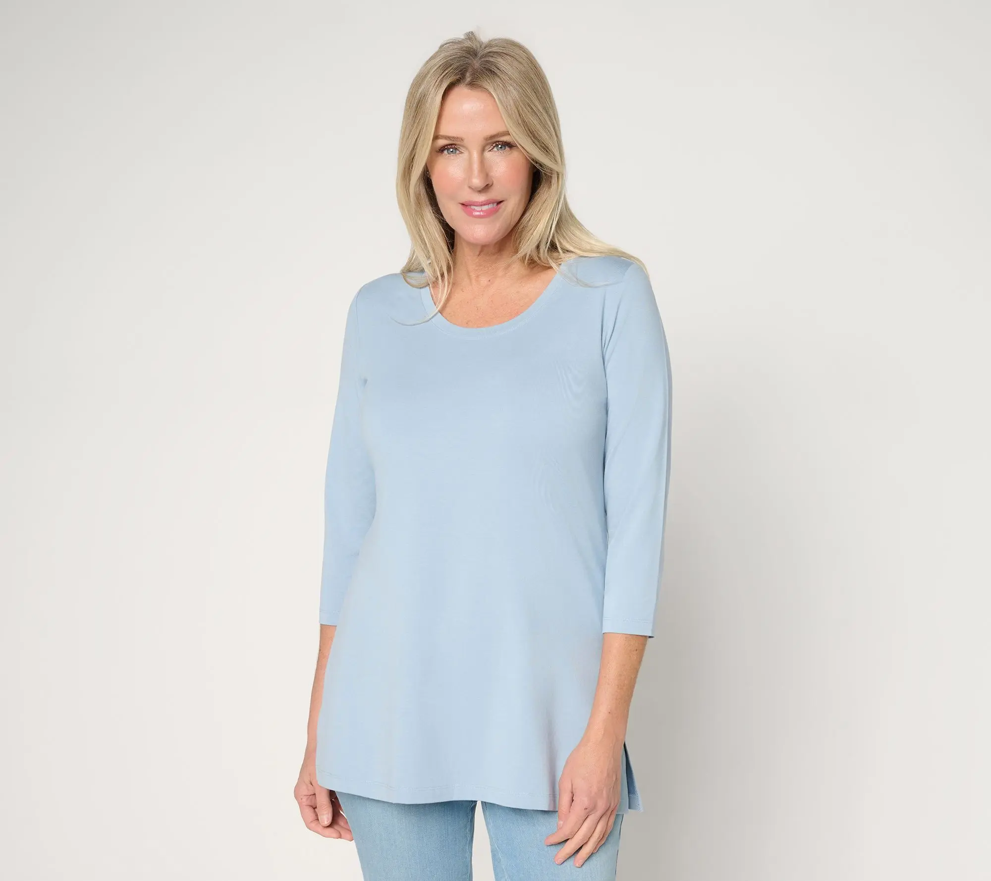 Denim & Co. Essentials Regular So Soft Jersey Scoop Neck Tunic