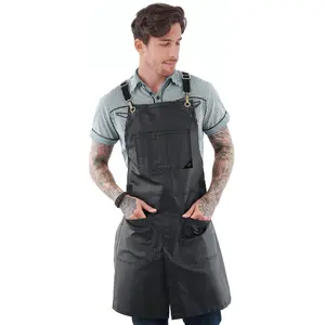 Salon Apron - CrossBack, Water Resistant, Adjustable, SplitLeg - Hairstylist, Barber, Shop
