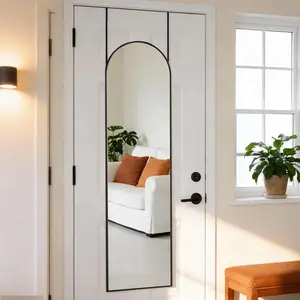 Floor & Wall-Mounted Full-Length Mirror, Aluminum Frame, High-Definition Clear Glass, Shatter-Proof & Anti-Explosion Design, Large Full Body Mirror for Bedroom, Living Room, Entryway & Home Decoration, Modern Sleek Style, Easy to Install