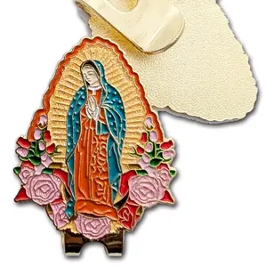 VIrgen Of Guadalupe Clip for Caps Clothing Enamel Badge Virgin Pin  Maria Pin