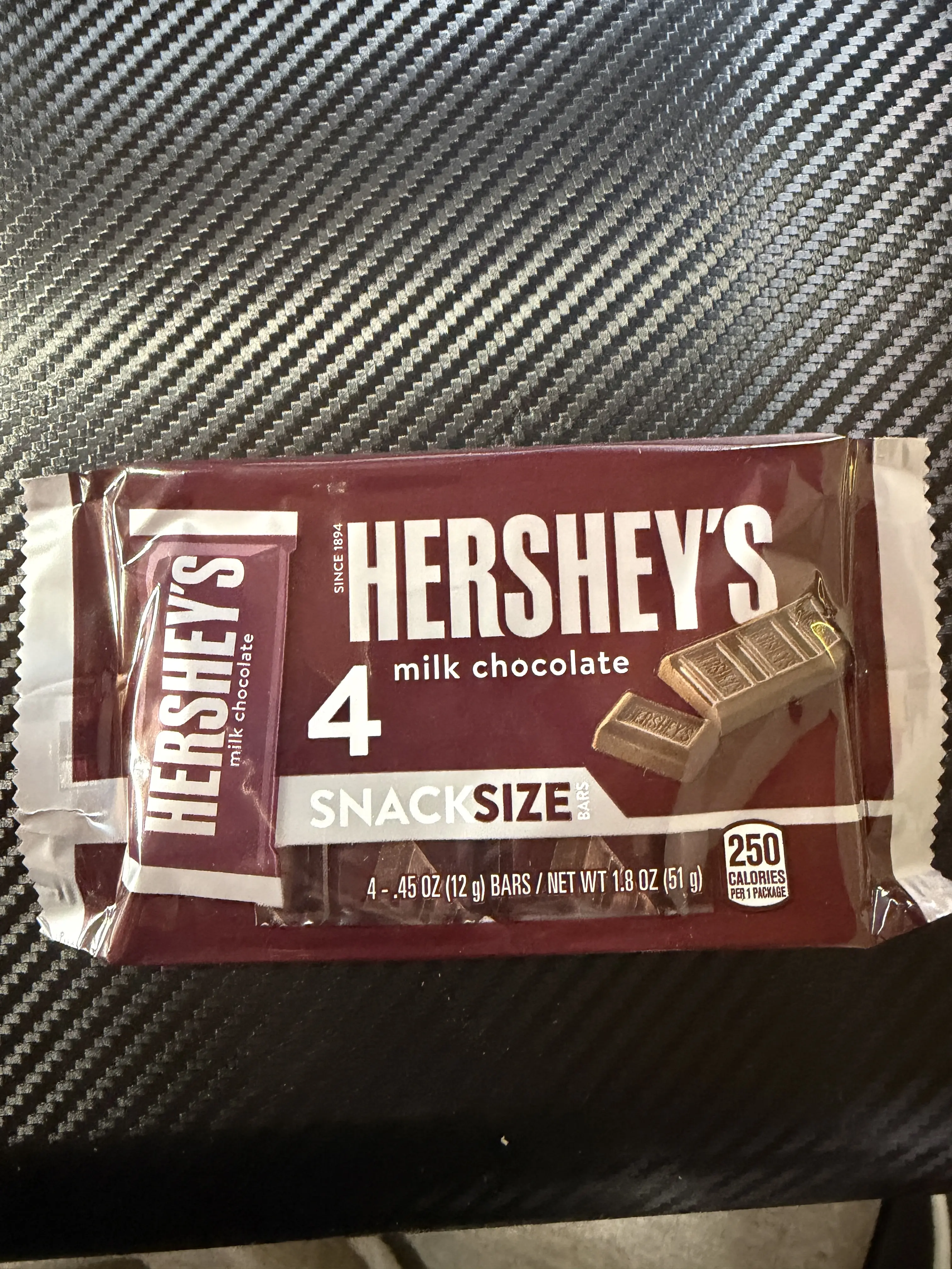 Hershey's Milk Chocolate Snack Size 4 pack (24) packs whole case