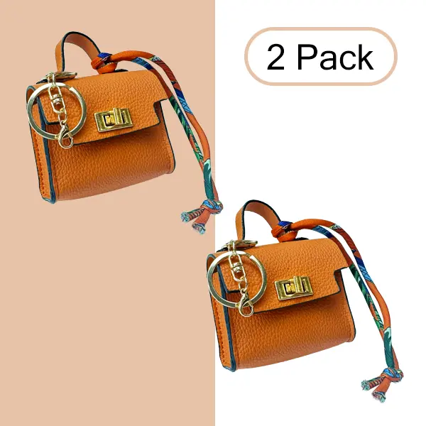 Mini Kelly Bag Wallet for Women 2PCS Set - PU Leather Mini Wallet Pack, Dual-Use Headphone Small Storage Bag, Casual Everyday Carry, Compact zip closure, Stylish multifunction accessory