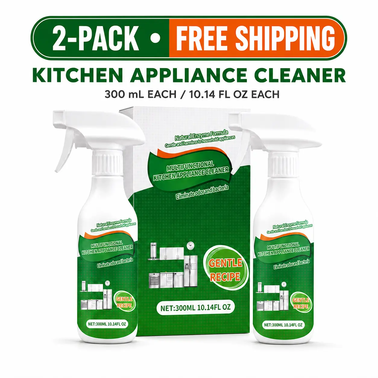 Kitchen Appliance Cleaner Foam Spray, 300mL Multi-Surface Kitchen Degreaser for Grease & Oil Stains, Stove, Oven, Range Hood, Cooktop & Appliance Exteriors