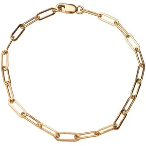 Elegant Gold Color Paperclip Link Bracelet for Women - Classic Design with Secure Clasp - Perfect for Everyday Wear