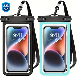 2 Pieces Universal Waterproof Case for Phone - Waterproof Case for Iphone 14 13 12 11 Pro Max Xs Plus Galaxy Mobile Phone Up To 7.0" Waterproof Dry Bag for Mobile Phone for Holidays on The Beach
