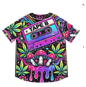 Tape B Jersey (Trippy) Edm Jersey Rave Jersey, EDM Festival Family Gift, Unisex Breathable Men's Jersey, Lover Graphic Shirt, Gift For Baseball Fan EDM Electronics Music