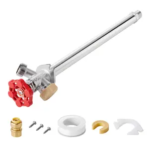 Summervibes VEVOR Anti-Siphon Frost-Proof Sillcock, 12 Freeze Proof Outdoor Faucet Bib with Backflow Preventer, 1/2 Push-to-Fit Connector X 3/4 Hose Bibb, No Lead Frost-free Spigot for PEX Copper CPVC Pipes