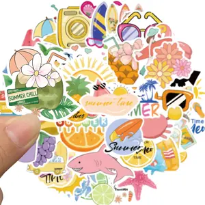 50 Pack Coconut Girl Stickers Vinyl Beach Stickers Funny Stickers for Water Bottles, Laptops, Scrapbooks, Skateboards, Suitcases Girl Decals for Adults, Teens, Kids Christmas Halloween Birthday Gifts