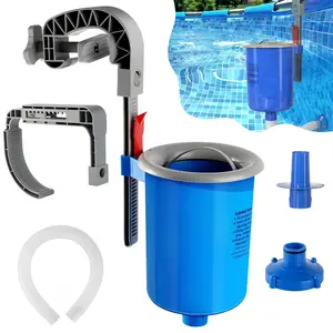 Above Ground Pool Skimmer, Adjustable Height Wall Mount Surface Debris Filter with Detachable Basket, Universal for Inflatable & Frame Pool
