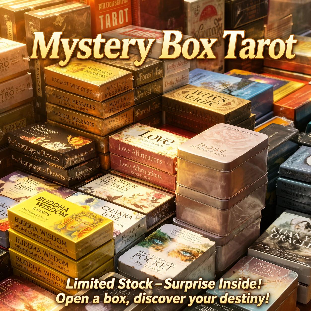 Tarot Cove Random Tarot Blind Box, Premium Paper Tarot Deck Surprise Set with Guidebook, Beginner Friendly Mystery Witchy Tarot